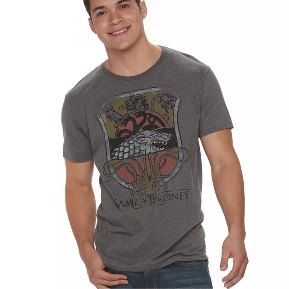 ** BUNDLE THIS TEE** 3 FOR $25 GAME OF THRONES GREY T-SHIRT MENS SIZE  SMALL